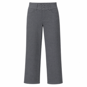 Pantalón | Escolar Niña | Gris-(Pretina Ancha)