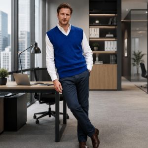Sweater hombre S/Mangas Azul Marino