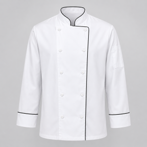 Chaqueta  Chef  | Gabardina | (Blanco/Negro)